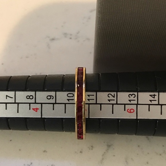 Ruby gold plated Stack ring - Picture 3 of 3